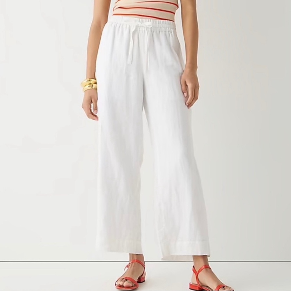 J Crew NWT white wide leg slacks - Picture 1 of 10